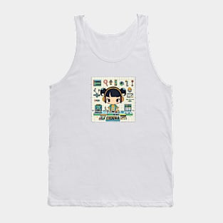 Nerd Girl with Gadgets Tank Top